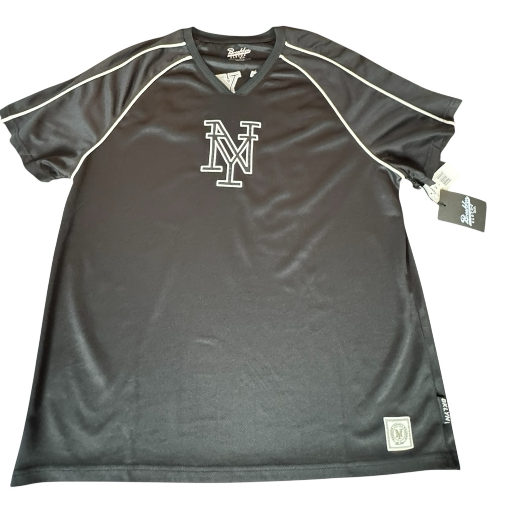 Nwt New York Black Jersey By Brooklyn Cloth Unisex W White Detailing Size Large